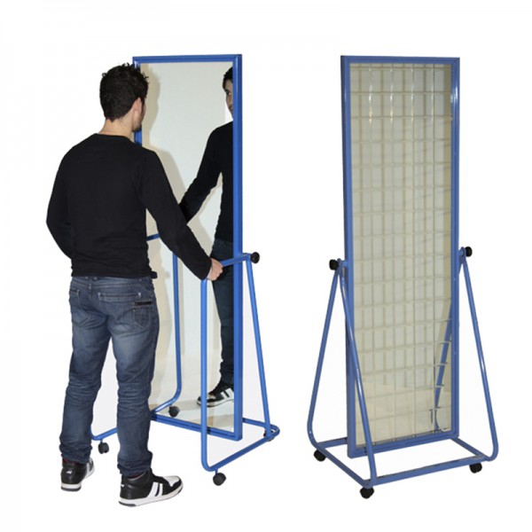 Mirror with checkered handles
